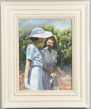 JOHN RABBETTS (CONTEMPORARY). AFTERNOON STROLL. Art - Paintings - Auctionet