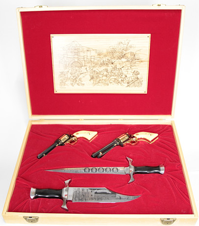 REVOLVER ETT PAR MED KNIVAR, amerikanska, Single Action, fabrikat Colt ...