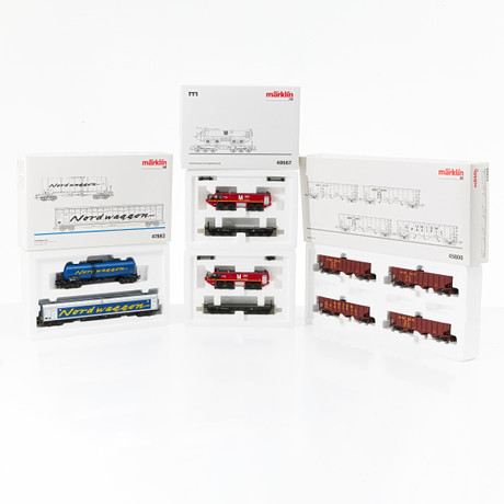 Set De 2 Wagons HO MARKLIN 47882 NORDWAGGON – Époque 4, AC, Excellent état