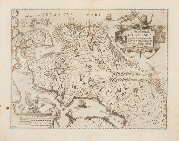 CASTIGLIONE'S MAP OF SCANDINAVIA, 1664. Böcker, Kartor & Handskrifter ...