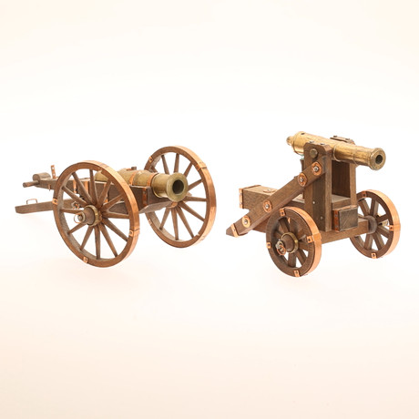 Two brass and wood model guns, 20th century. Weapons & Militaria - Guns ...