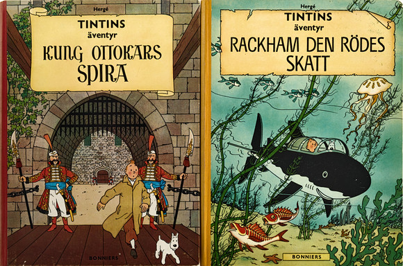 TINTIN (2), Hergé, Kung Ottokars spira, Rackham den Rödes skatt ...