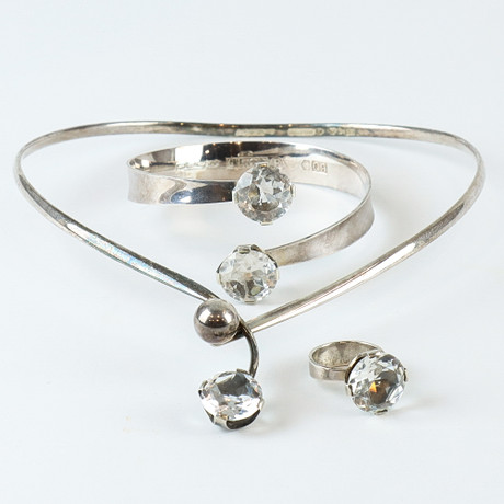 SMYCKESSET. Silver med bergkristall, Alton, 
