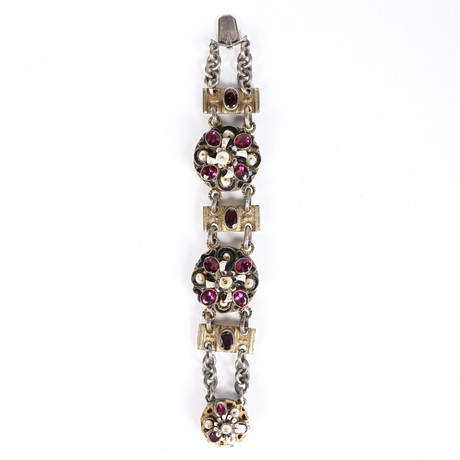 White Enamel Tiered Bracelet