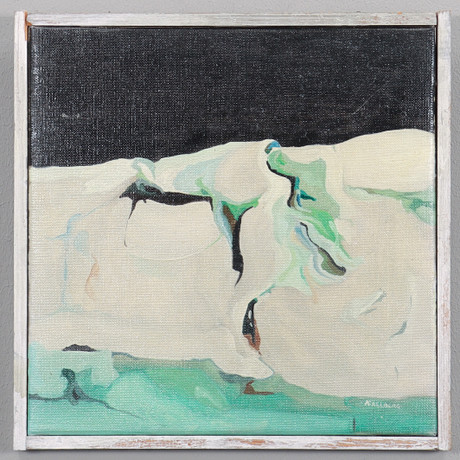 ARNE FALLBERG oil on canvas, Composition, signed. Art - Paintings ...