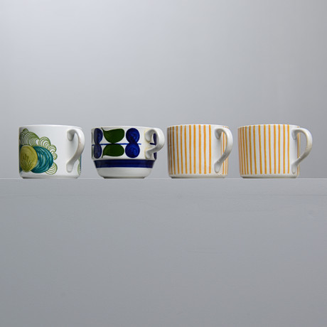 RÖRSTRAND, 4 kaffekoppar, porslin, 1950-tal. Keramik & Porslin ...