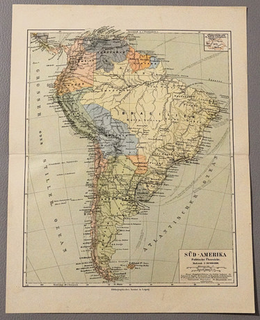 SOUTH AMERICA, map, around 1900. Books, Maps & Manuscripts - Maps ...