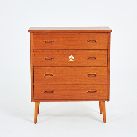 Chest of drawers, 1950/60's, teak veneer, 4 drawers. Furniture - Chests ...