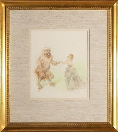 ROBERT HÖGFELDT. blandteknik, "Om man giver ett finger", signerad R. Högfeldt.