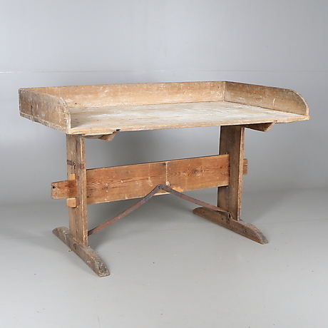 BACK TABLE, wood, commoner, 17/1800s. Furniture - Tables - Auctionet