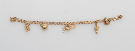 ARMLÄNK MED BERLOCKER, 18K guld.