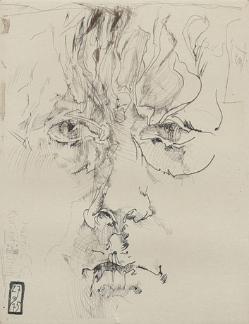 HORST JANSSEN. “Self-portrait”, etching, 7160/10000, signed and dated