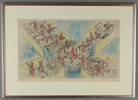 ROBERTO MATTA. Komposition, färgetsning, signerad och numrerad 21000.
