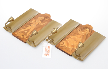 VÄGGLAMPETTER. 1 par, Art Deco.