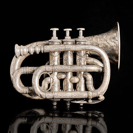 A CORNET, BOOSEY & co, circa 1880's, England, serial no. 45575, silver ...
