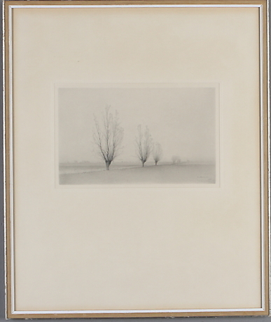 GUNNAR NORRMAN. "November mist", pencil drawing, signed and dated 1957 ...