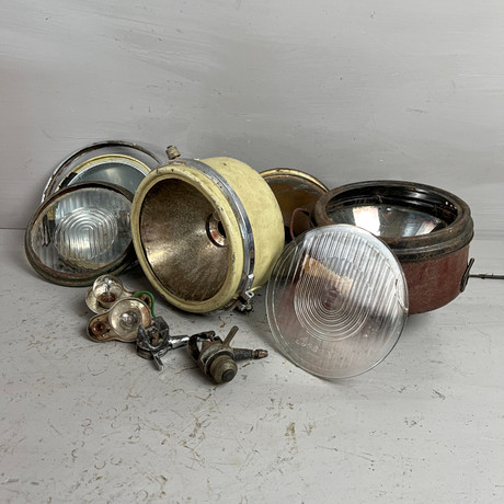 BOSCH, delar till framlykta, "Sillburk". TS150, 1930-tal, Tyskland.