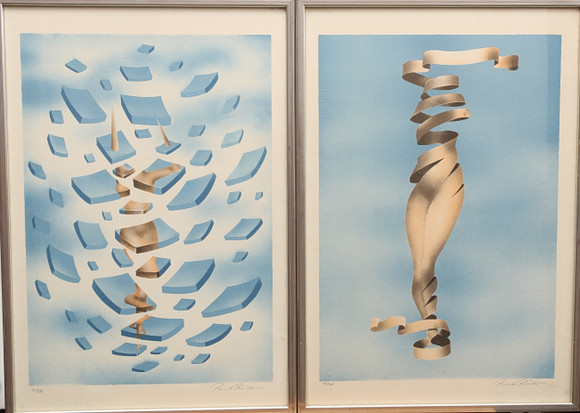 PAUL RISSEN, 2 lithographs, surrealist depictions of women. Signed Paul ...