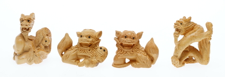 Netsuke Buxbom, Kina 1900tal 4 st.