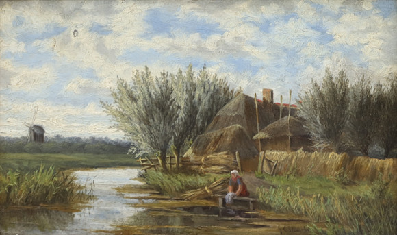 dutch-school-late-19th-century-river-landscape-with-woman-washing