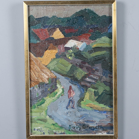 EIVIN GRANATH (1914-1993). “Gotland” Signed, oil on panel. Art ...