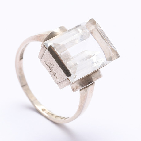 HERIBERT ENGELBERT AB, silver, ring med bergskristall, signerad ...
