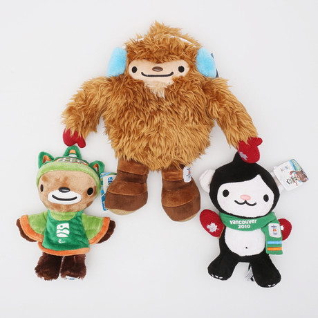 Three plush mascots, official mascots for the Olympic Winter Games and ...