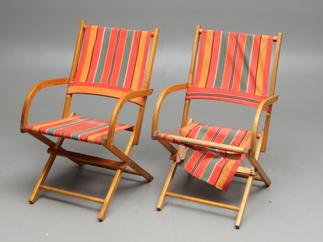 FÄLLSTOLAR, ett par, 1900-tal.