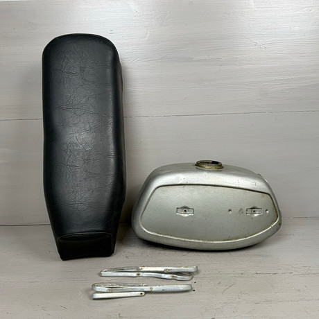 MZ ETS 125/150 cc, tank & saddle, 1960s-1970s, Germany. Vehicles, Boats