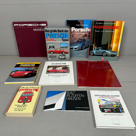 PORSCHE, parti litteratur, 10 delar, 1980-00-tal, Tyskland.