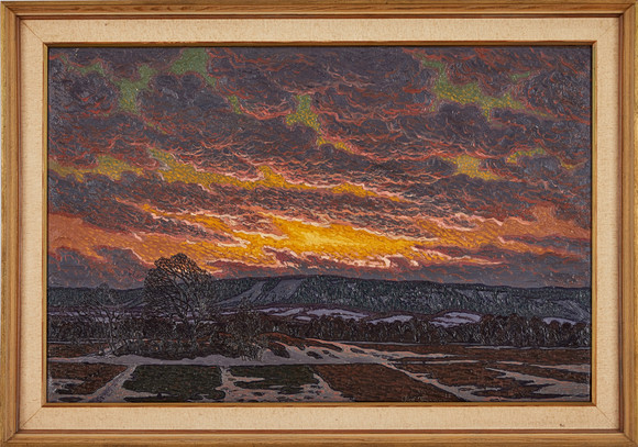 OLOF THUNMAN (1879-1944). Landscape in sunset. Art - Paintings - Auctionet