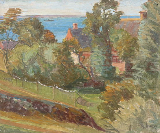 CARL GUSTAF RAHMBERG. Oil painting on canvas. Coastal motif, probably ...