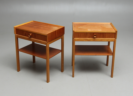 NATTDUKSBORD, ett par, teak, 1960-tal.