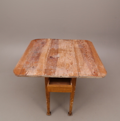 FLAP TABLE, commoner pine, with drawer, 18th/19th century. Furniture ...