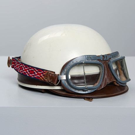 A motorcycle helmet and goggles, 20th century. Vintage & Designer ...