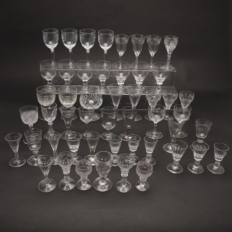 ANTIQUE DRINKING GLASSES. Glass - Tableware - Auctionet