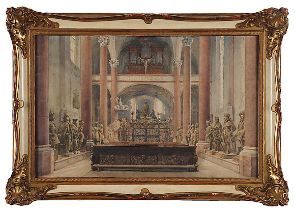 LUDWIG MARTIN WILBERG. Nave of the Hofkirche in Innsbruck. Art ...