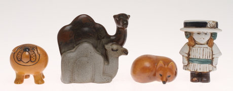 FIGURINER, 4 st, stengods, Lisa Larson, Gustavsberg.