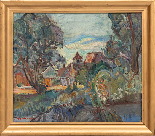 PINCHUS KREMEGNE (1890-1981). Landskapsmotiv, olja på duk, signerad ...