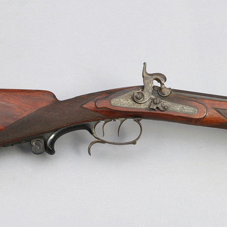 MORGEN ROTH IN GERODE, PERCUSSION LOCK RIFLE. Estuary charger, 19th ...