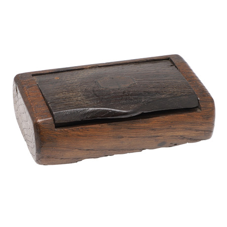 RELIC OF THE 'ROYAL GEORGE' SHIP - WOODEN SNUFF BOX. Miscellaneous ...