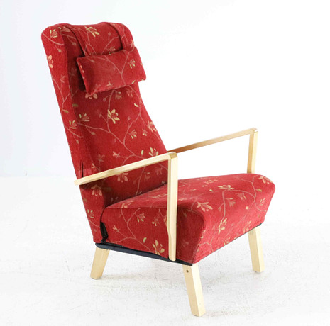 FÅTÖLJ, "Seat Up" stomme i björk, textil klädsel, AB OH Sjögren, Tranås, 2018.