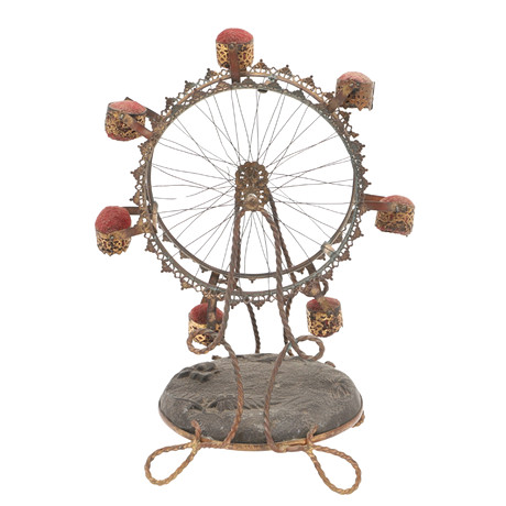 LATE 19THC FERRIS WHEEL PIN CUSHION STAND. Miscellaneous ...