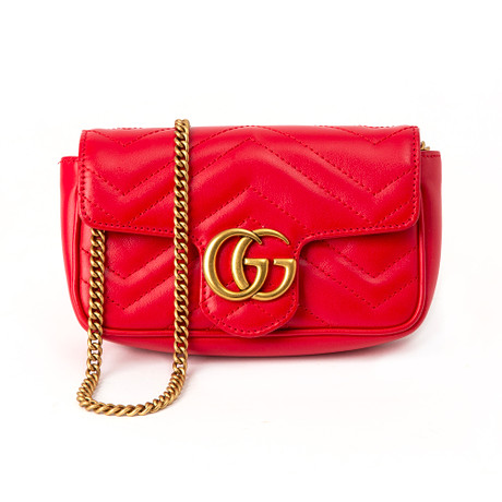 GUCCI. Väska, "GG Marmont Super Mini", läder.