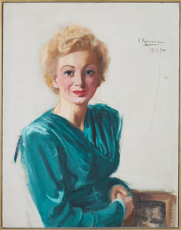 INGRID RUIN. oil on canvas, portrait of a woman, signed and dated 1945 ...