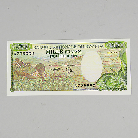 BANKNOTES, 2 pieces, Banque Nationale du Rwanda. Coins, Medals & Stamps ...