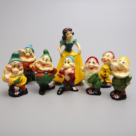 FIGURINES, 8 pieces, art mass, Snow White and the 7 dwarfs, Walt Disney ...