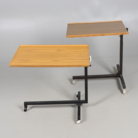 TWO STAPLES CANTILEVER FOLDING TABLES. Furniture - Tables - Auctionet