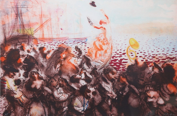 PETER DAHL. Lithograph in colours, sample print, signed. Art ...