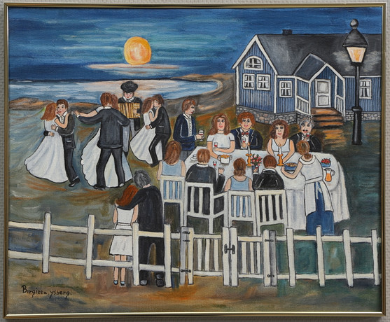 BIRGITTA HÖGLIND YSBERG. Oil on canvas, archipelago party, signed. Art ...